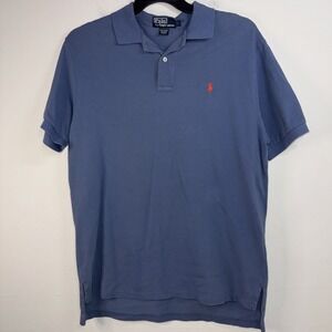 POLO Ralph Lauren Shirt Men's L Blue Short Sleeve Classic Fit Soft Cotton